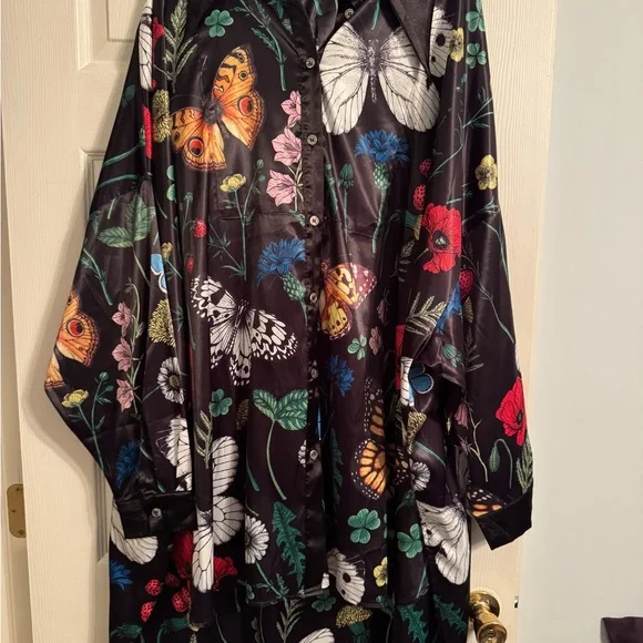 Dressed in LALA Posh Satin Playsuit in Folklore Florals - Picture 3 of 3